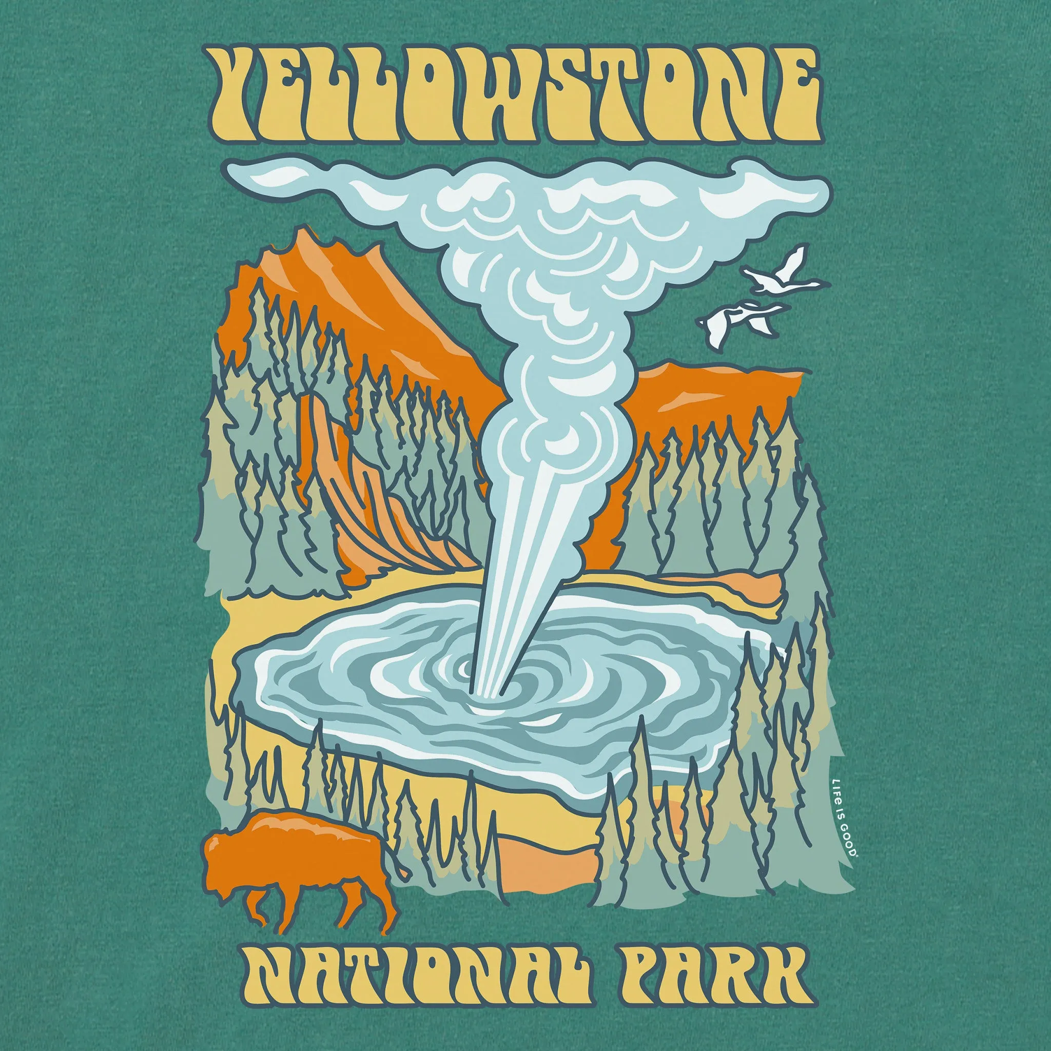 Men's Yellowstone Poster Short Sleeve Crusher Tee Life is Good