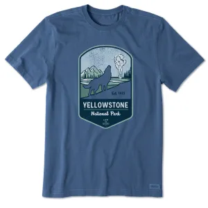 Men's Yellowstone Wolf Badge Short Sleeve Crusher Tee Life is Good