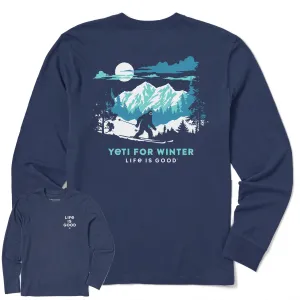 Men's Yeti for Winter Long Sleeve Crusher Tee Life is Good