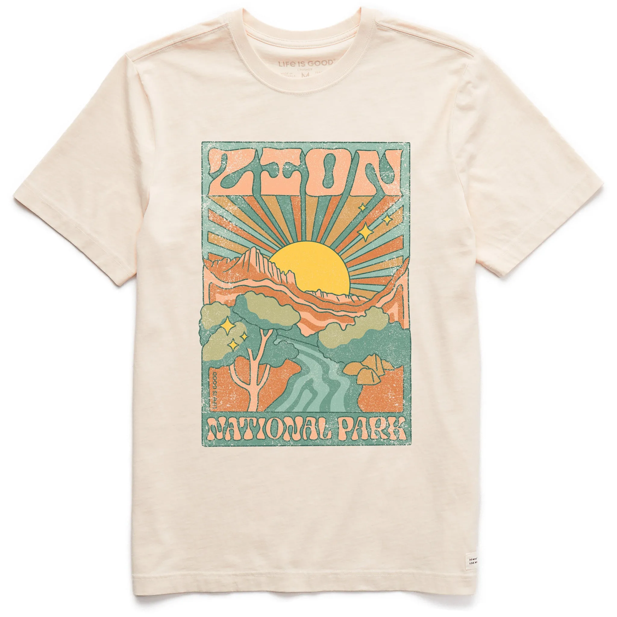 Men's Zion National Park Psychedelic Scene Short Sleeve Crusher Tee Life is Good