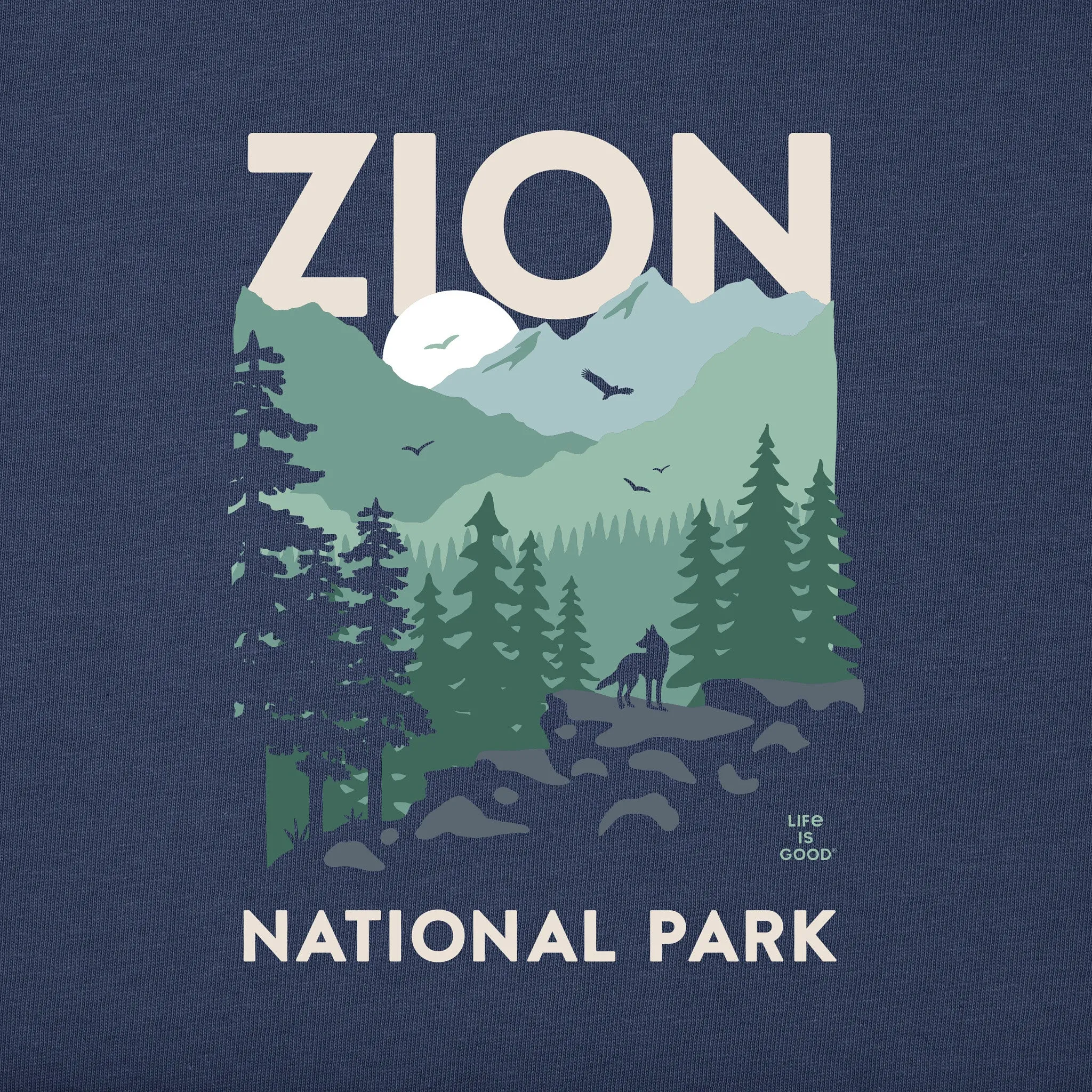 Men's Zion Wolf Short Sleeve Crusher Tee Life is Good