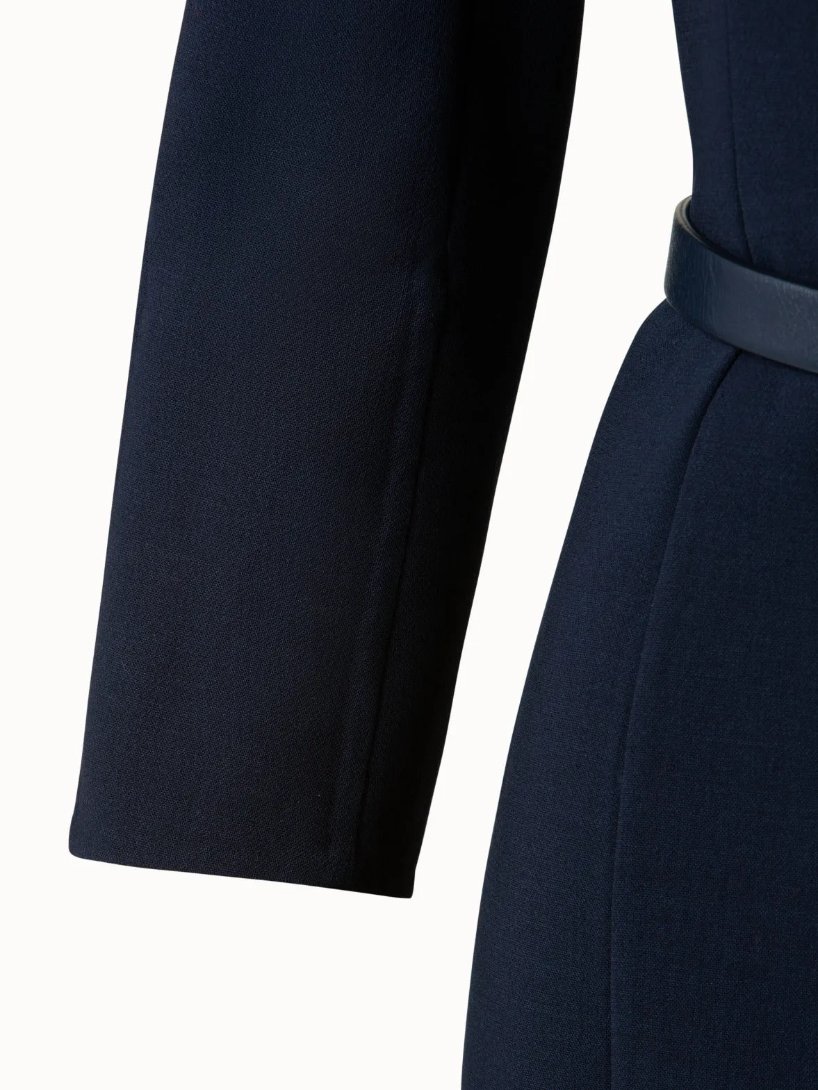 Mock Neck Wool Double-Face Dress 