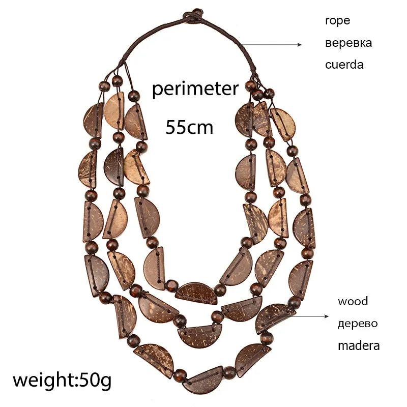 Multi Layer Wood Beads Statement Necklace Anna Kay Co