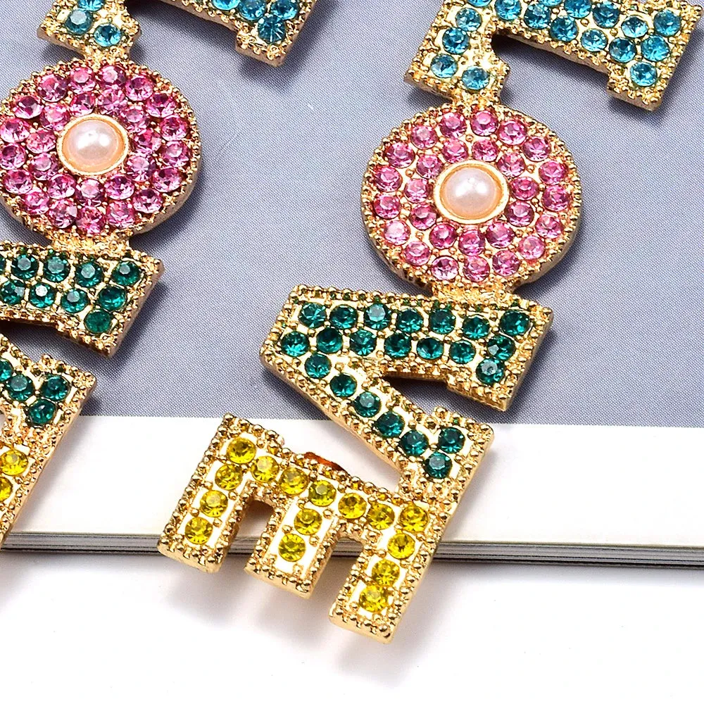 Multicolor LOVE Letters Pendant Earrings Anna Kay Co