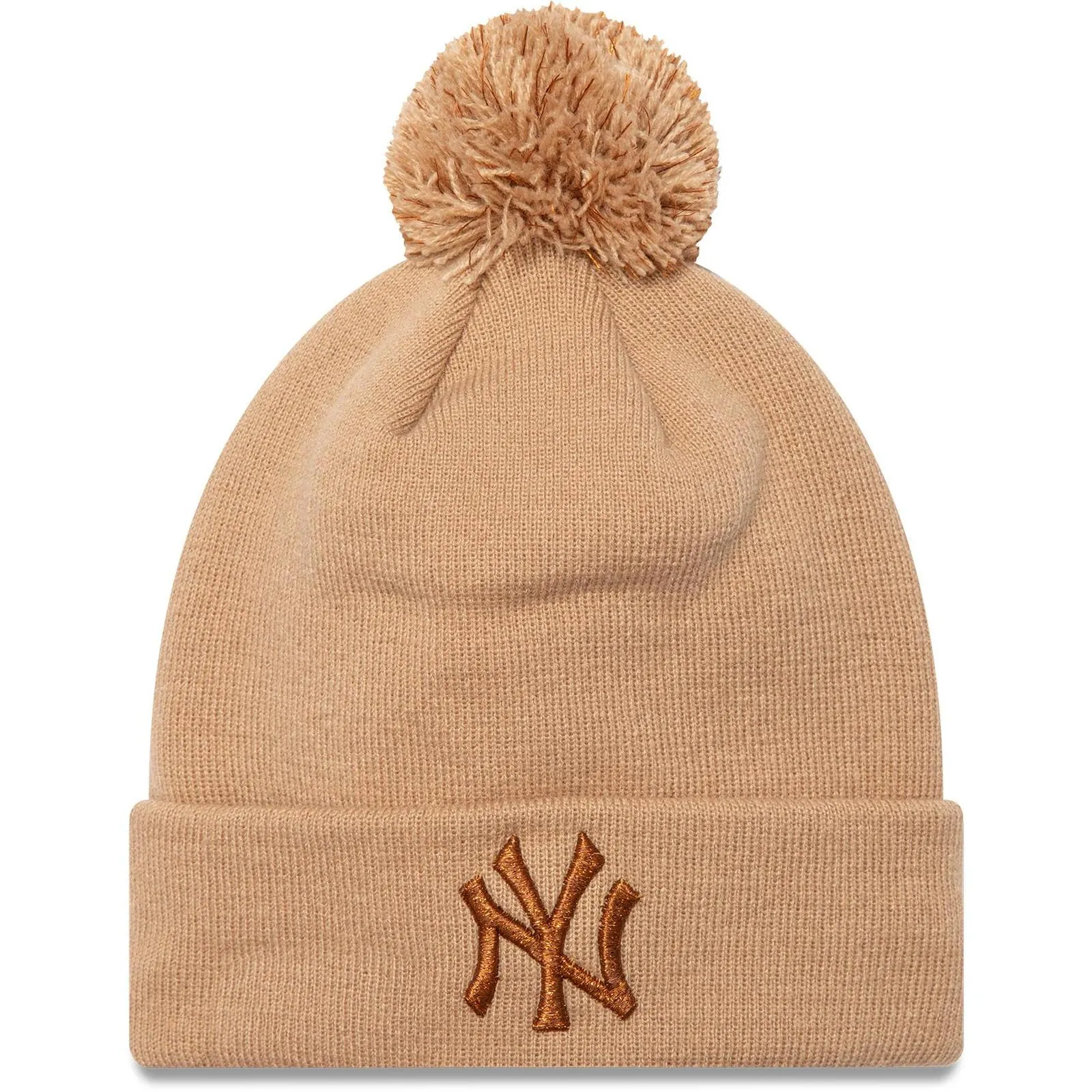 New Era Womens Knits New York Yankees NFL Bobble Hat - Beige