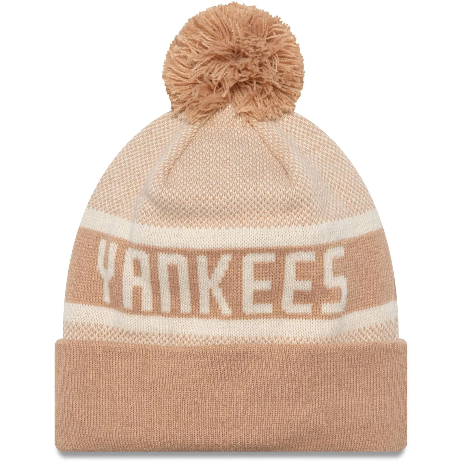 New Era Womens Knits New York Yankees NFL Bobble Hat - Beige