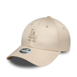 New Era Womens Los Angeles Dodgers 9FORTY Satin Baseball Cap - Light Beige - OSFM