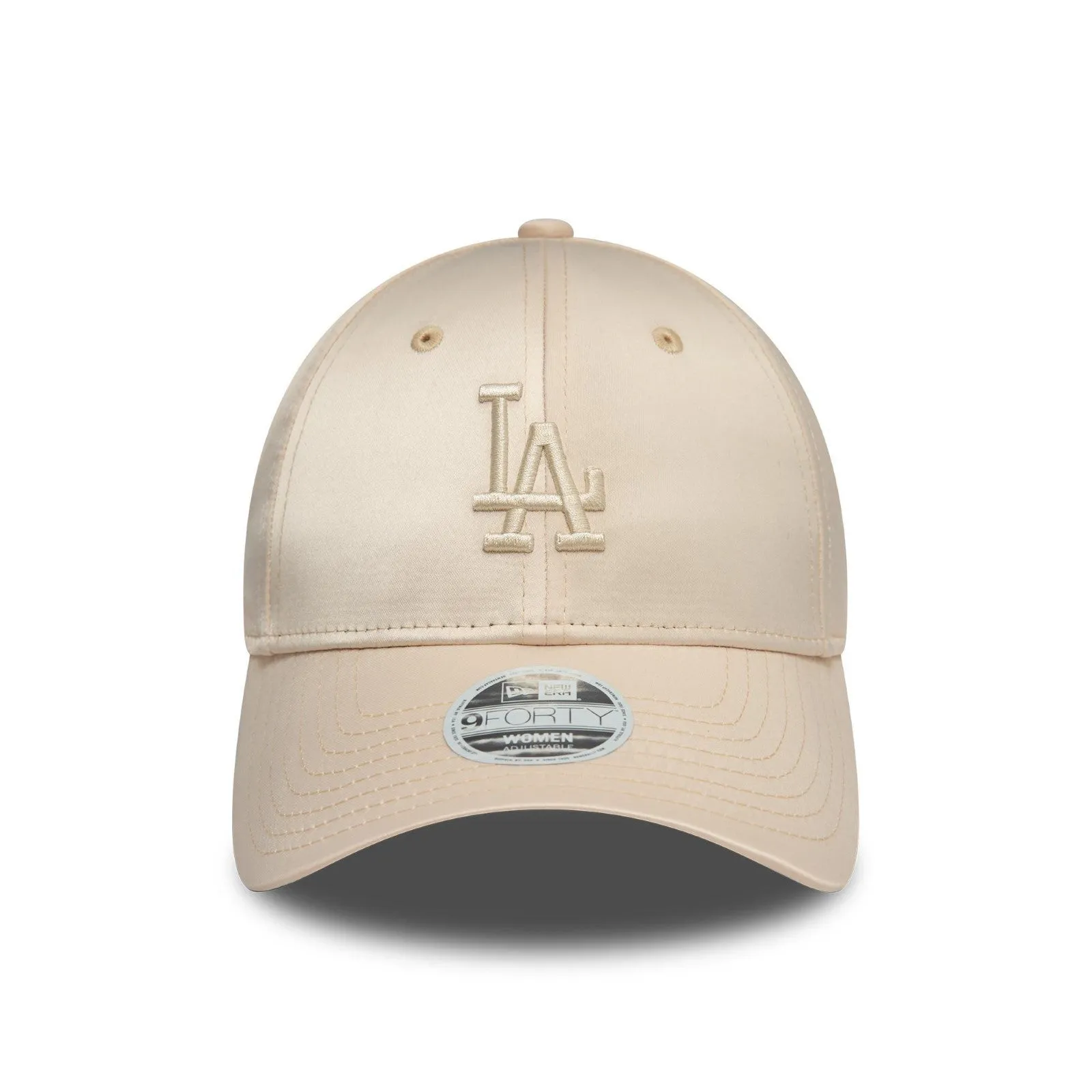 New Era Womens Los Angeles Dodgers 9FORTY Satin Baseball Cap - Light Beige - OSFM