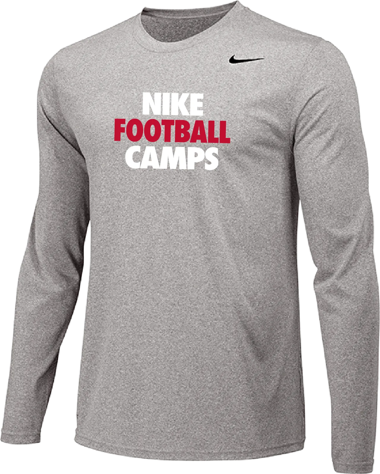 Nike Football Camps Long Sleeve Dri-Fit Tee - Carbon Heather