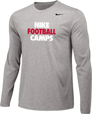 Nike Football Camps Long Sleeve Dri-Fit Tee - Carbon Heather