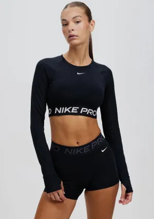 Nike Women's Pro Dri-Fit Cropped Long Sleeve Top