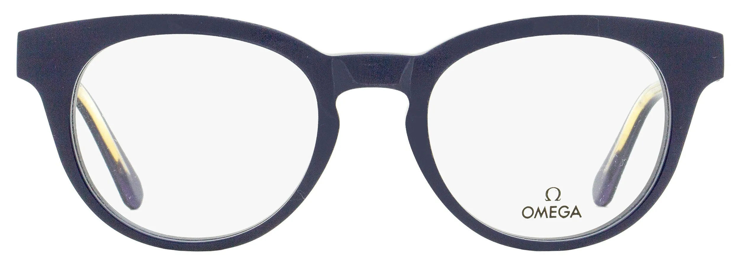 Omega Men's Pantos Eyeglasses OM5003H 090 Blue/Crystal 52mm