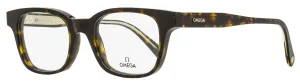 Omega Men's Rectangular Eyeglasses OM5004H 052 Dark Havana/Crystal 52mm