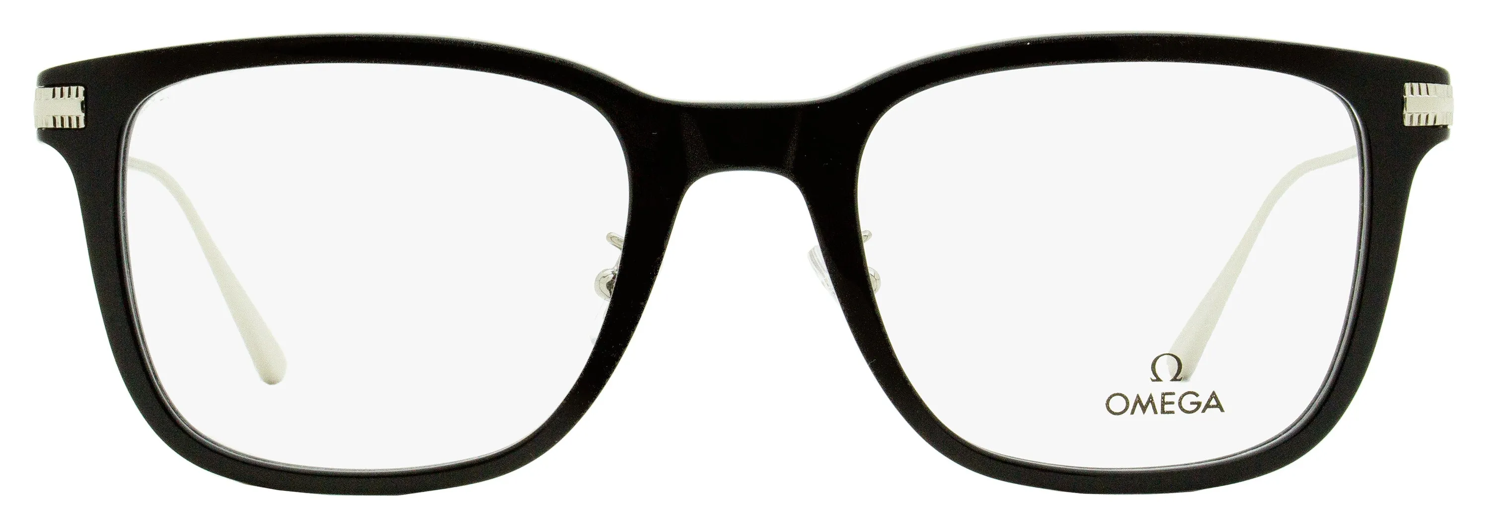 Omega Men's Square Eyeglasses OM5005H 01A Black/Palladium 54mm
