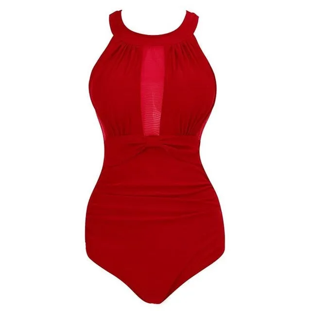 One-Piece Suit Monokini Plus Size Swimwear Anna Kay Co