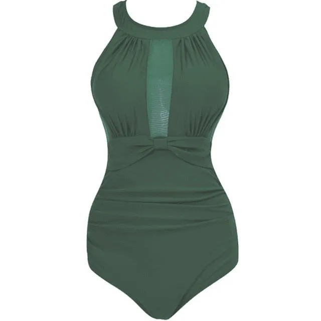One-Piece Suit Monokini Plus Size Swimwear Anna Kay Co