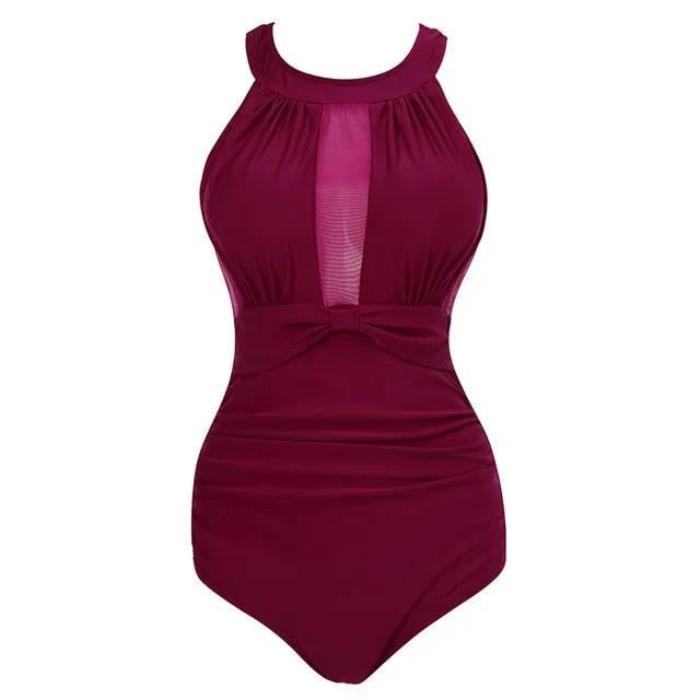 One-Piece Suit Monokini Plus Size Swimwear Anna Kay Co