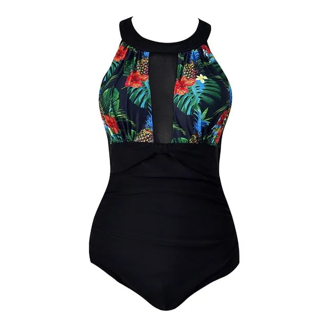One-Piece Suit Monokini Plus Size Swimwear Anna Kay Co