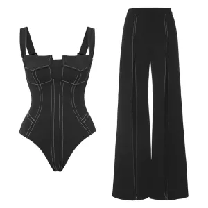 One Piece Swimsuit and Pants Women Swimwear Bodysuit Anna Kay Co