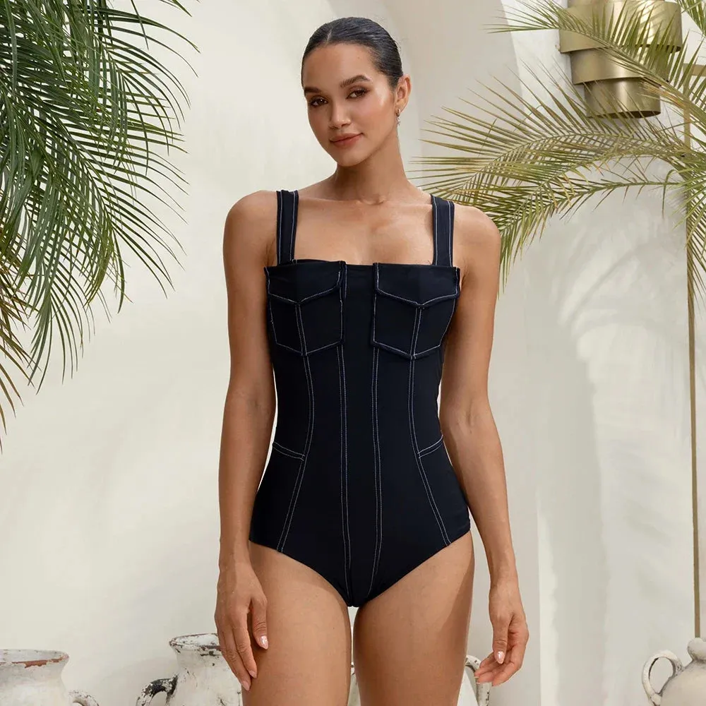 One Piece Swimsuit and Pants Women Swimwear Bodysuit Anna Kay Co