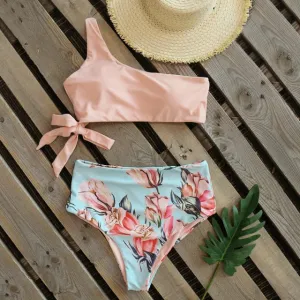One Shoulder High Waist Bandage Swimsuit Anna Kay Co