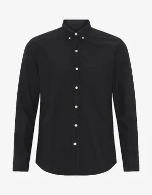 Organic Button Down Shirt - Deep Black