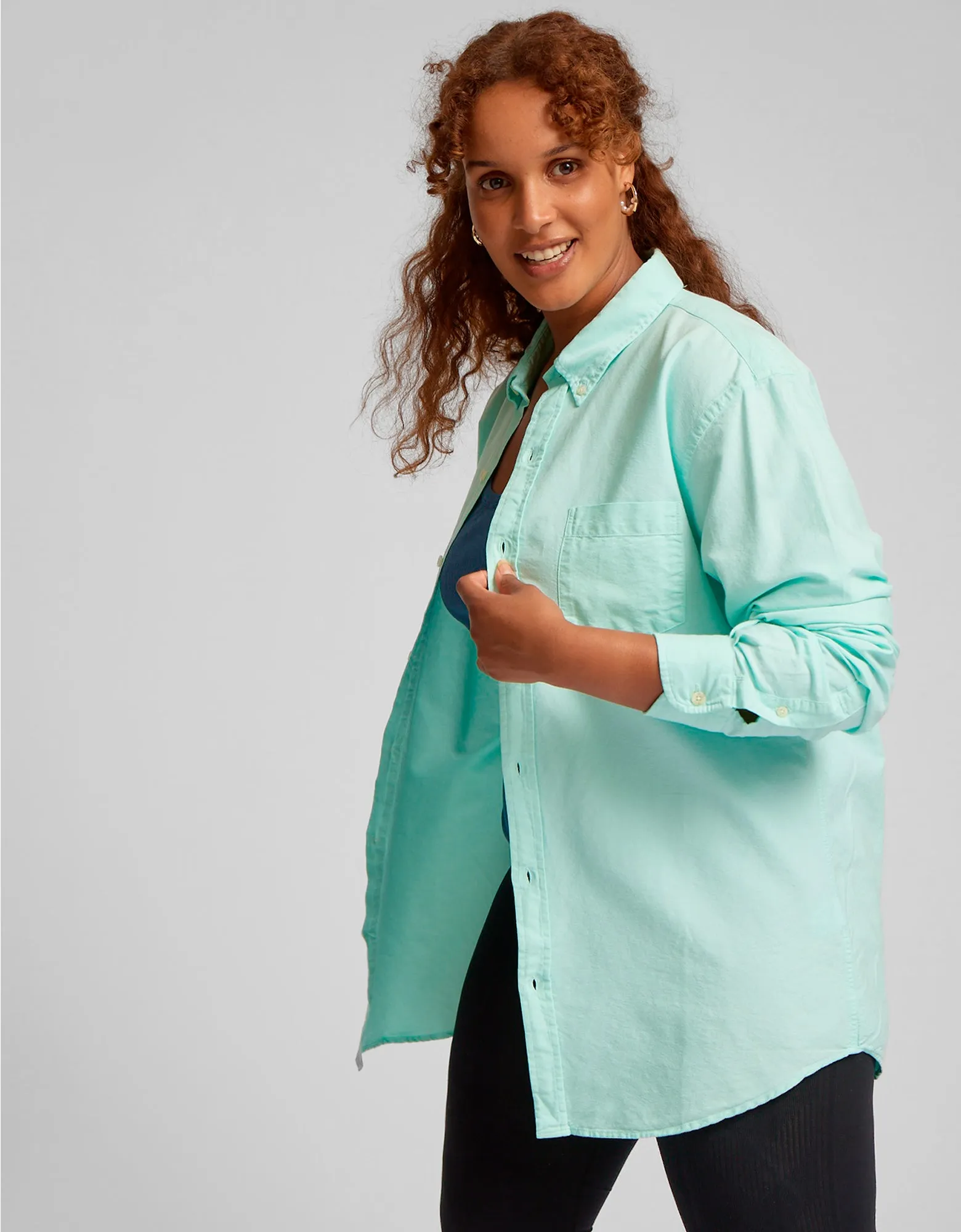 Organic Button Down Shirt - Deep Black