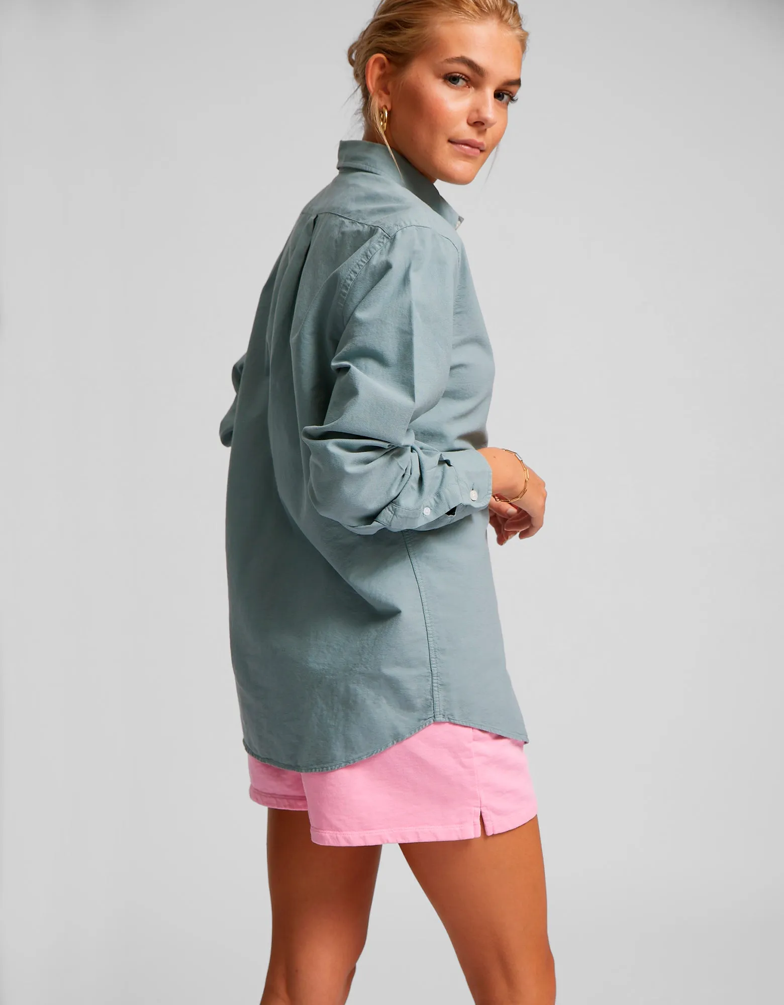 Organic Button Down Shirt - Dusty Olive