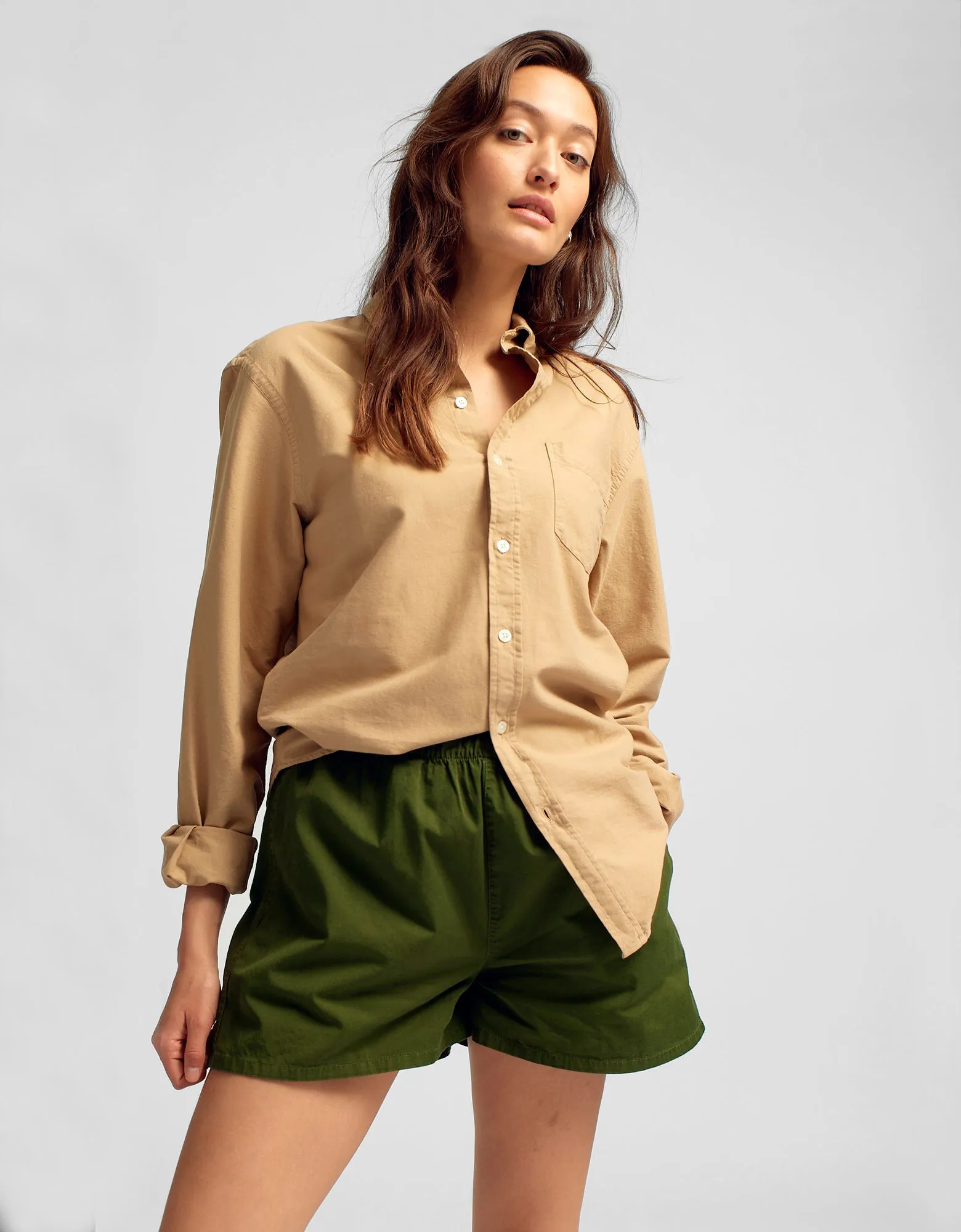 Organic Button Down Shirt - Ivory White