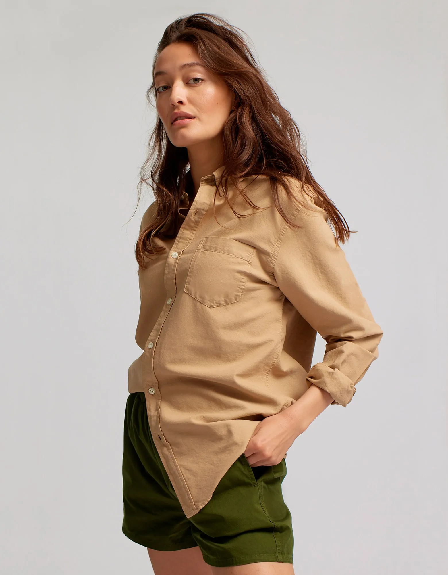Organic Button Down Shirt - Ivory White