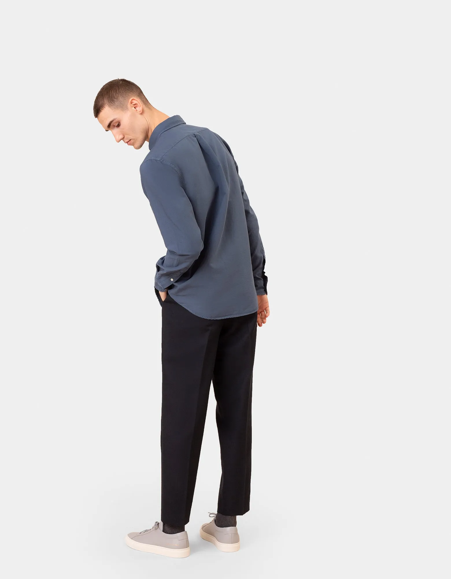 Organic Button Down Shirt - Petrol Blue