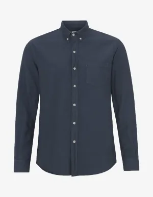 Organic Button Down Shirt - Petrol Blue