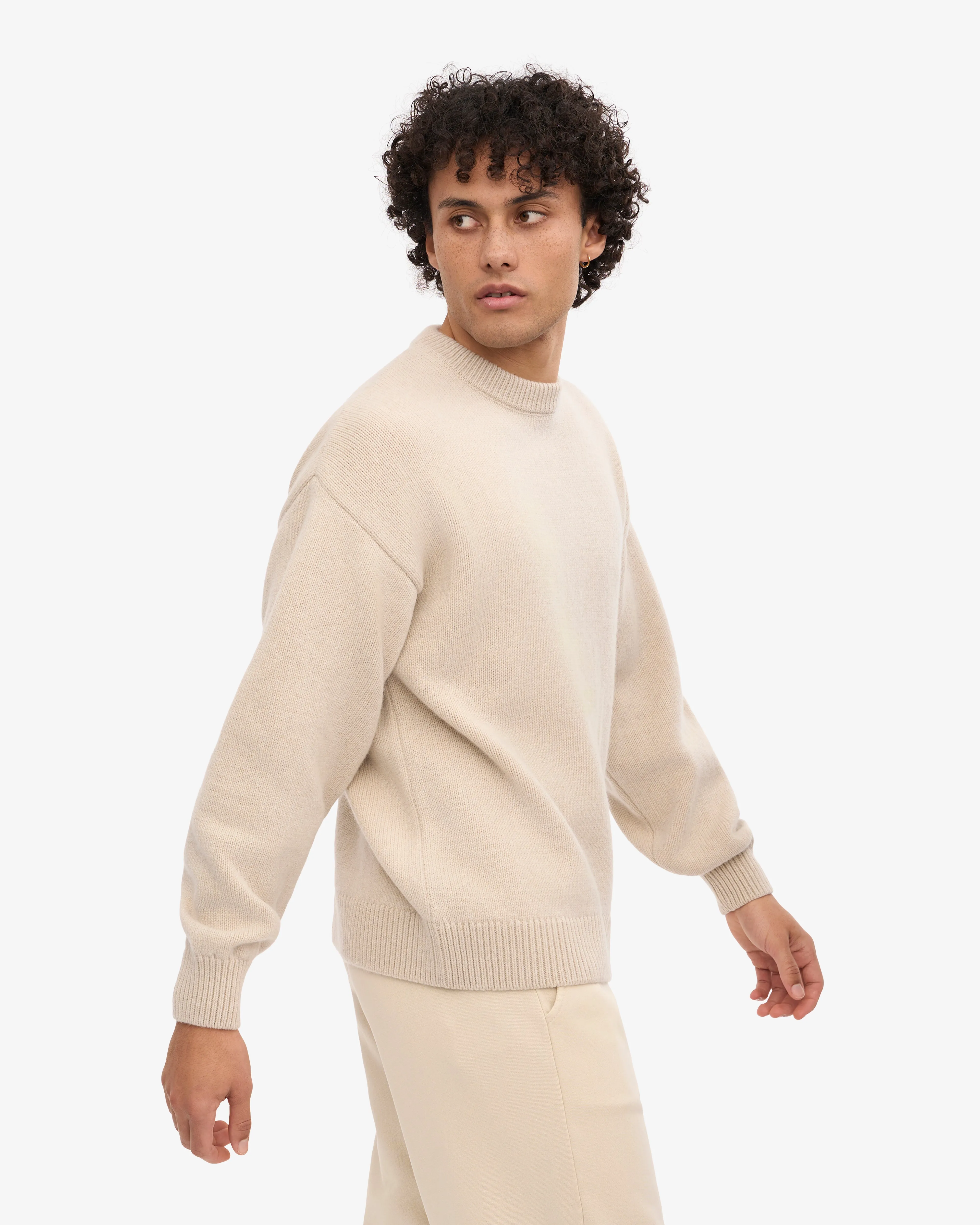 Oversized Merino Wool Crew - Ivory White