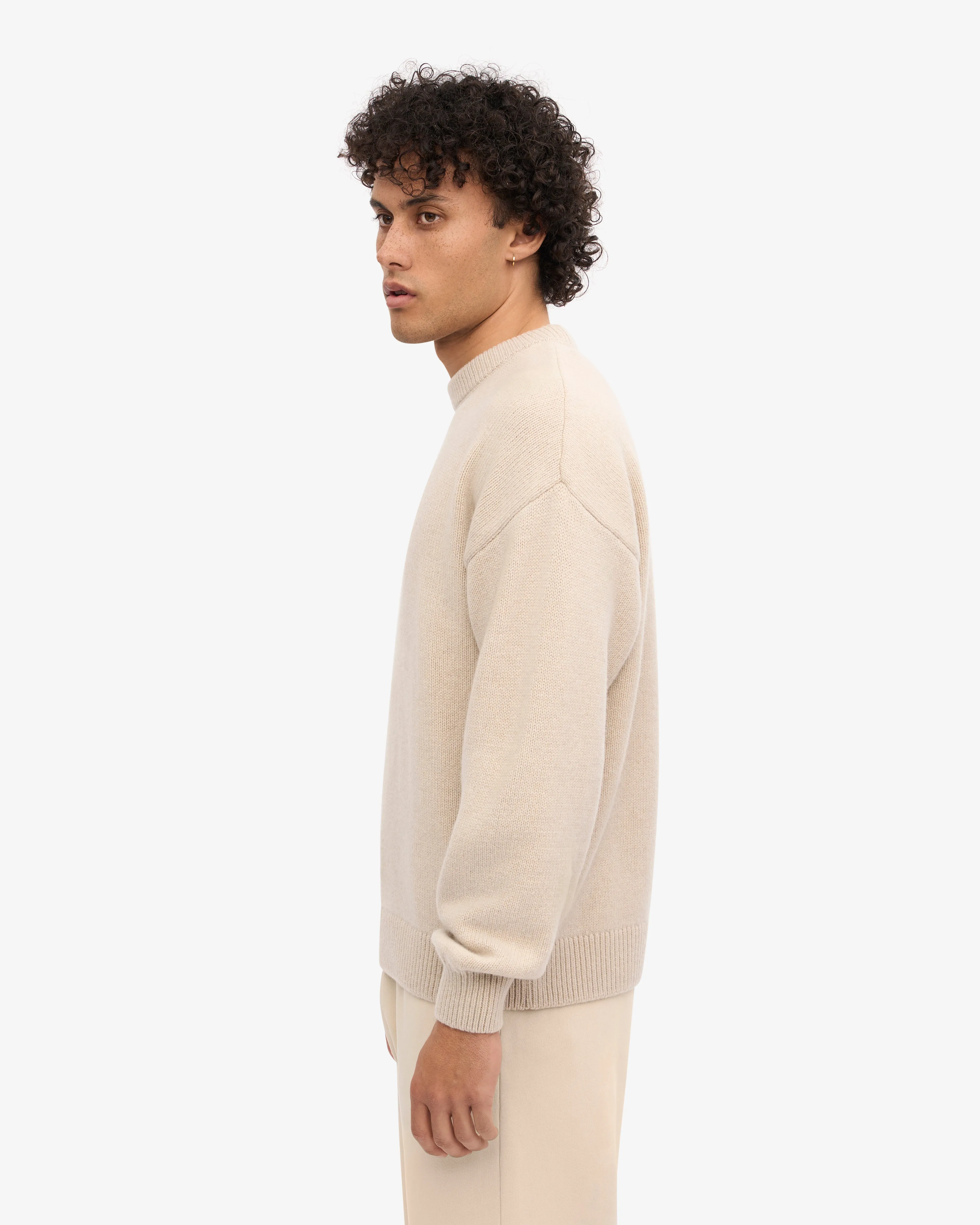 Oversized Merino Wool Crew - Ivory White