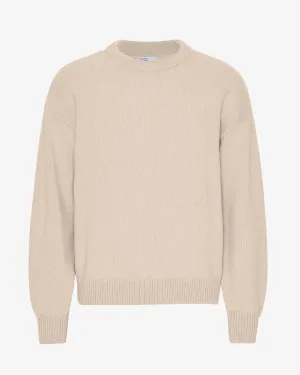 Oversized Merino Wool Crew - Ivory White