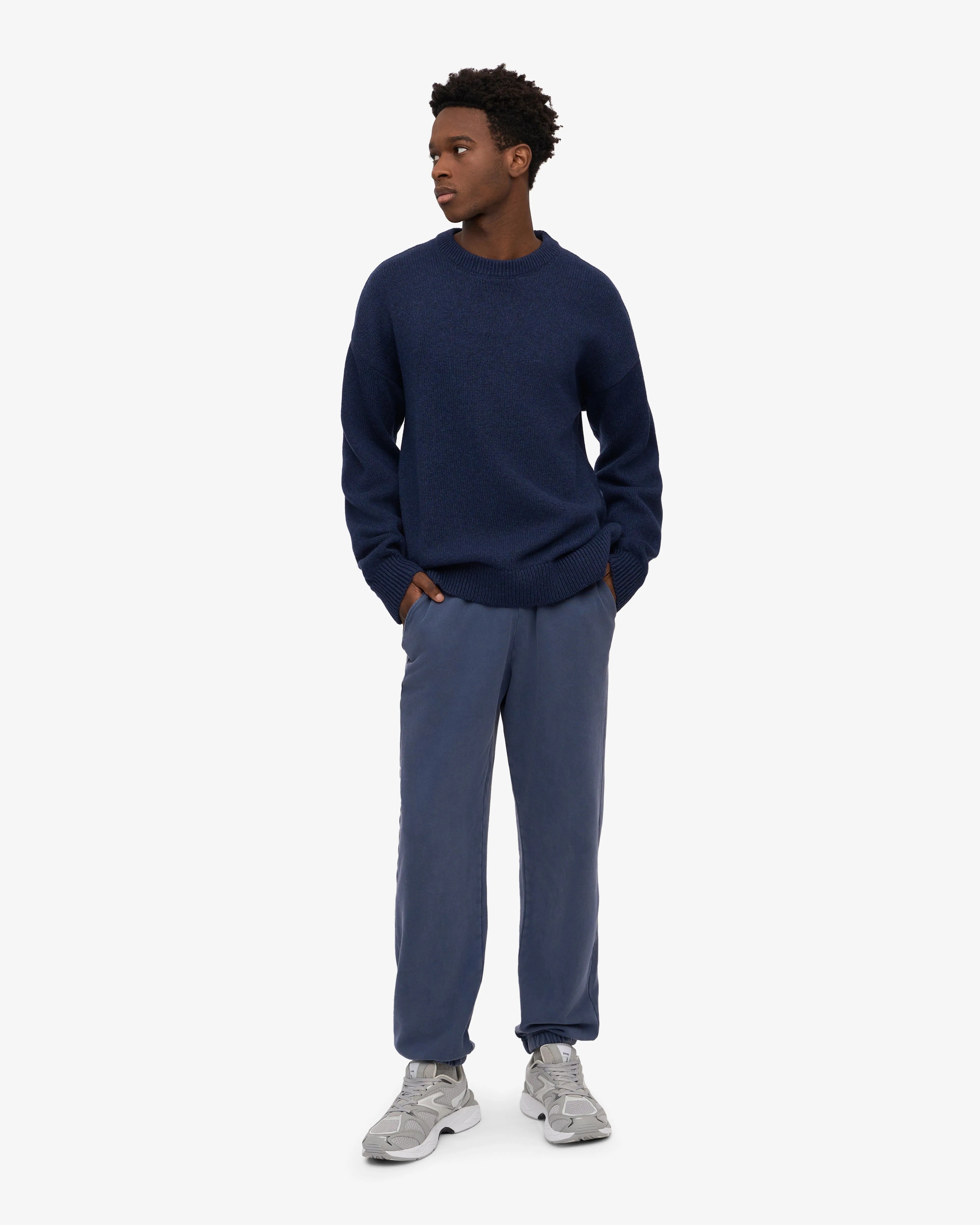 Oversized Merino Wool Crew - Marine Blue
