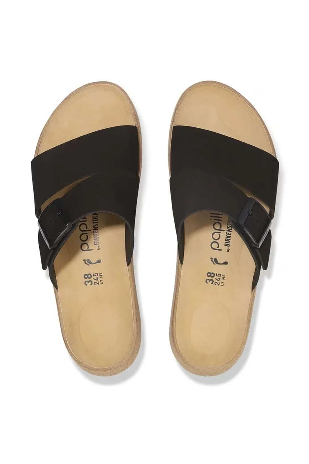 Papillio by Birkenstock Almina Nubuck Sandals for Women in Black | 1029100
