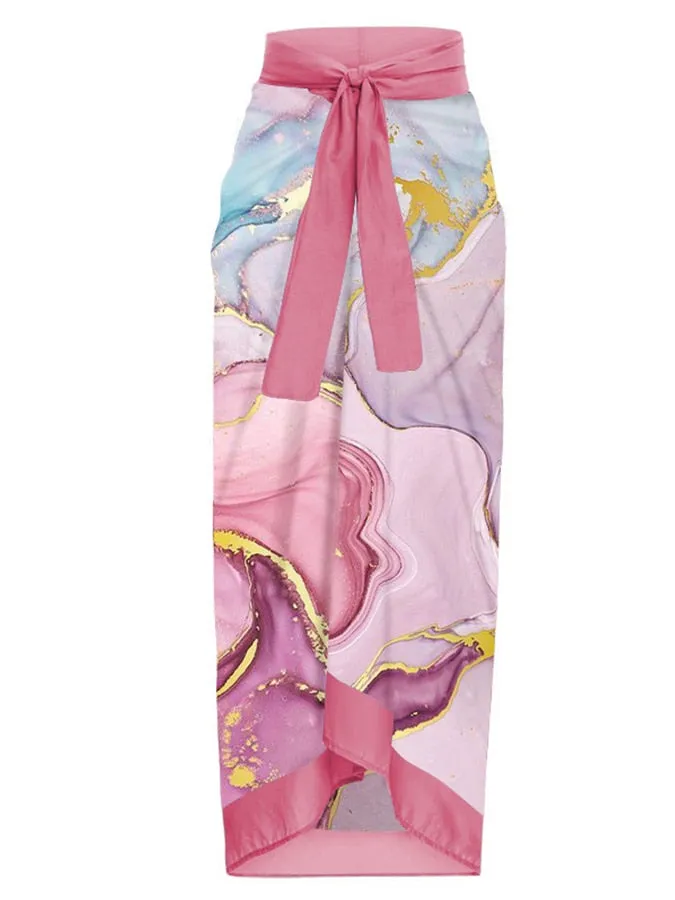 Pink Printed Retro Swimsuit/Cover Up Anna Kay Co