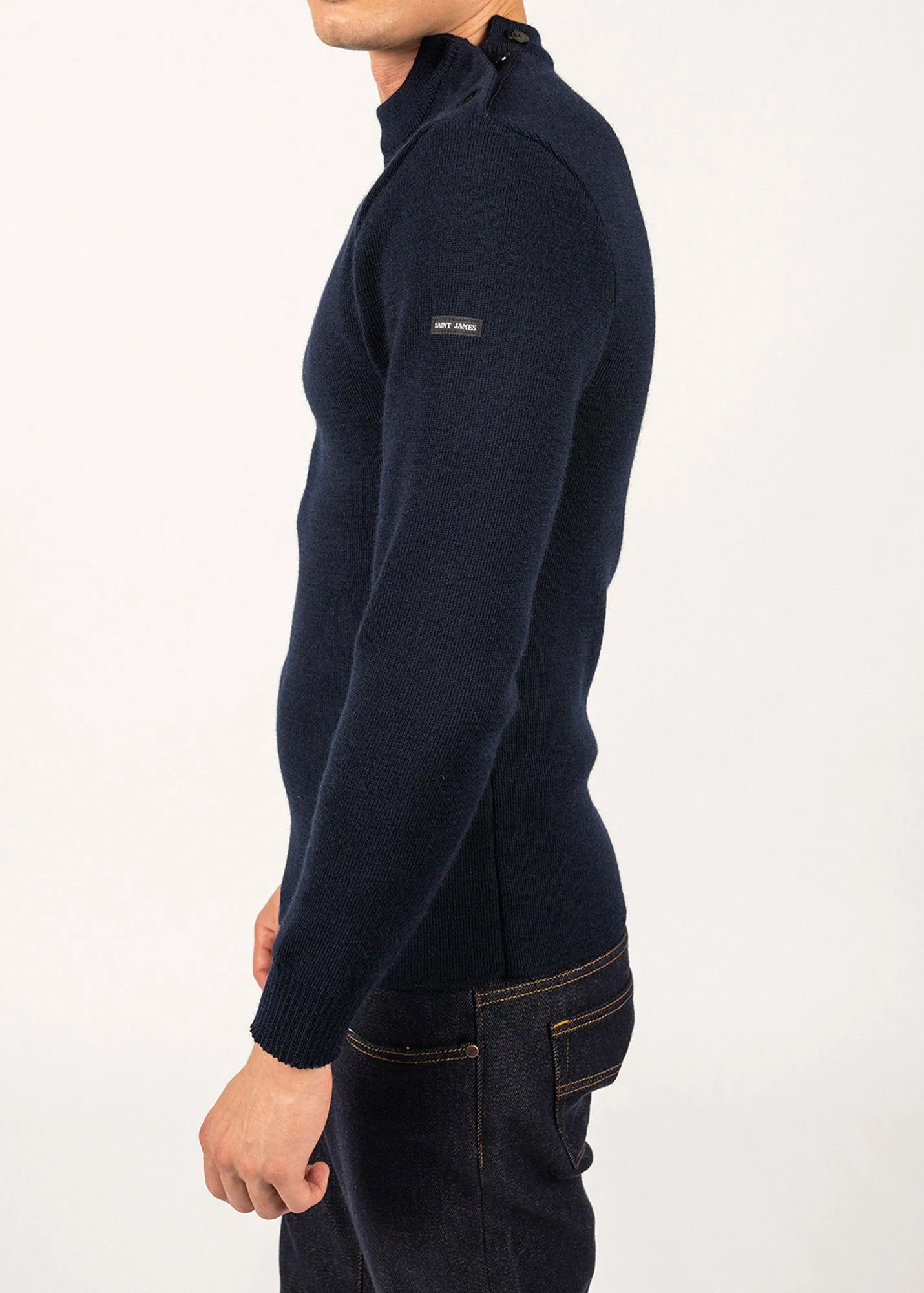 Pull marin uni Matelot - coupe ajuste (MARINE)