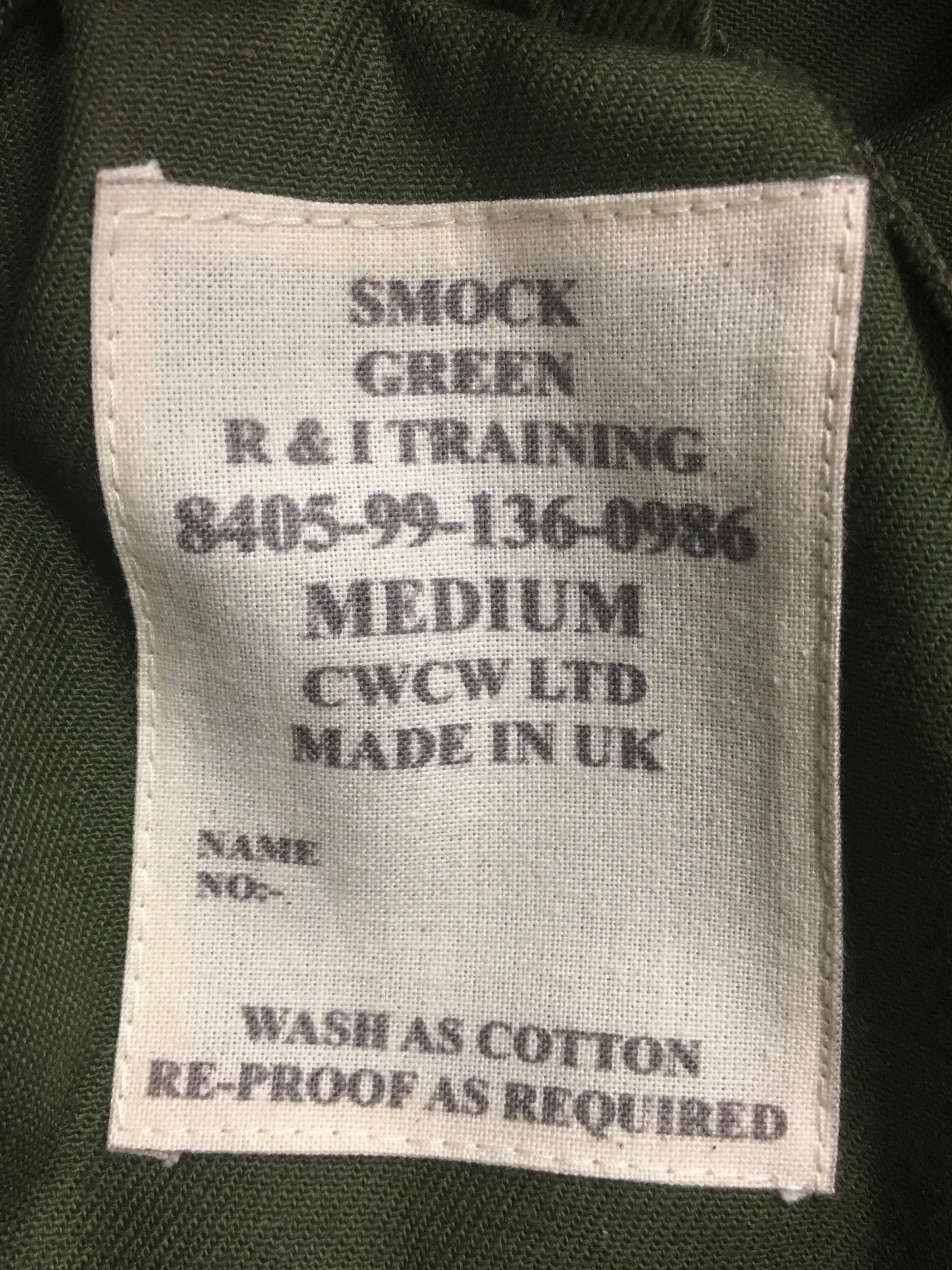 R AND I TRAINING SMOCK GREEN Silvermans