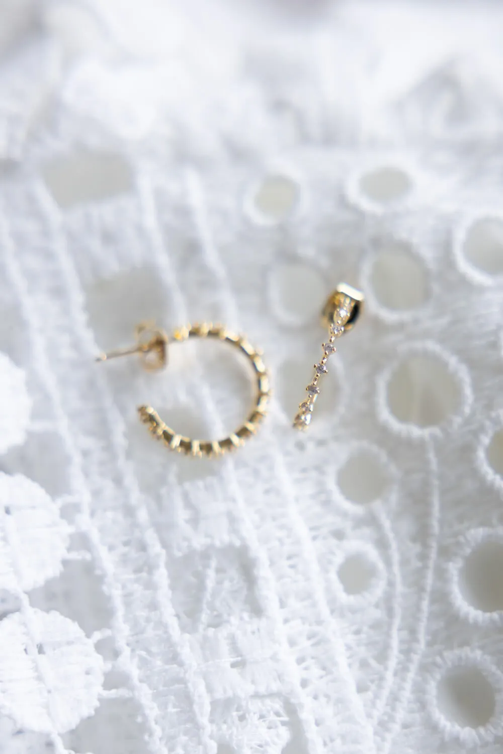 Rhinestone Gold Hoop Earrings for Women | E8248G