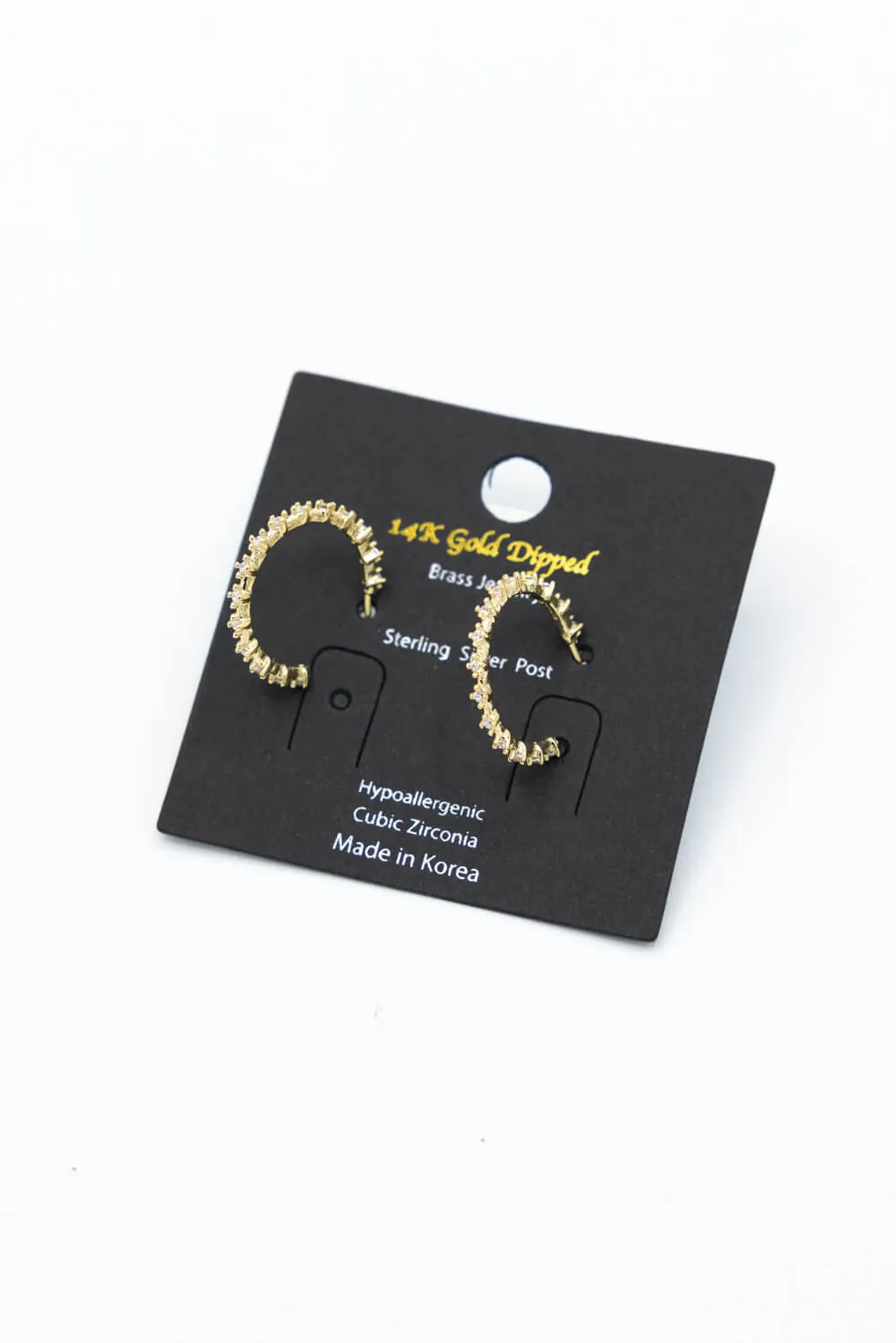 Rhinestone Gold Hoop Earrings for Women | E8248G