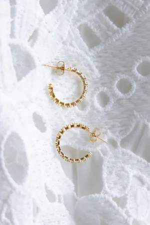 Rhinestone Gold Hoop Earrings for Women | E8248G