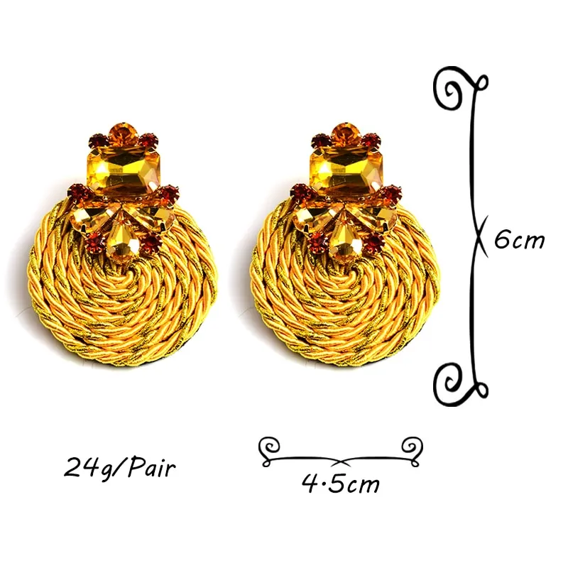 Rhinestone Round Earrings Anna Kay Co