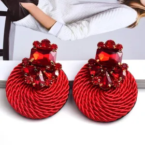 Rhinestone Round Earrings Anna Kay Co