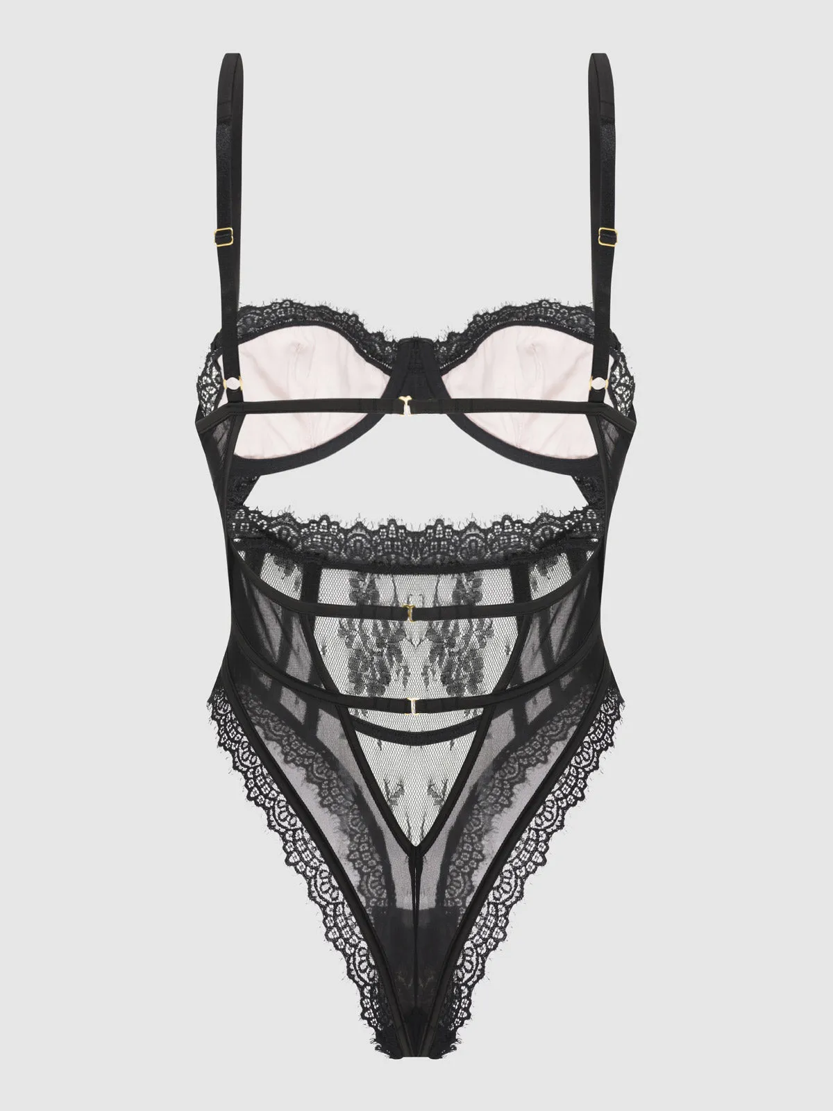 Rosalind Satin & Lace Underwire Teddy