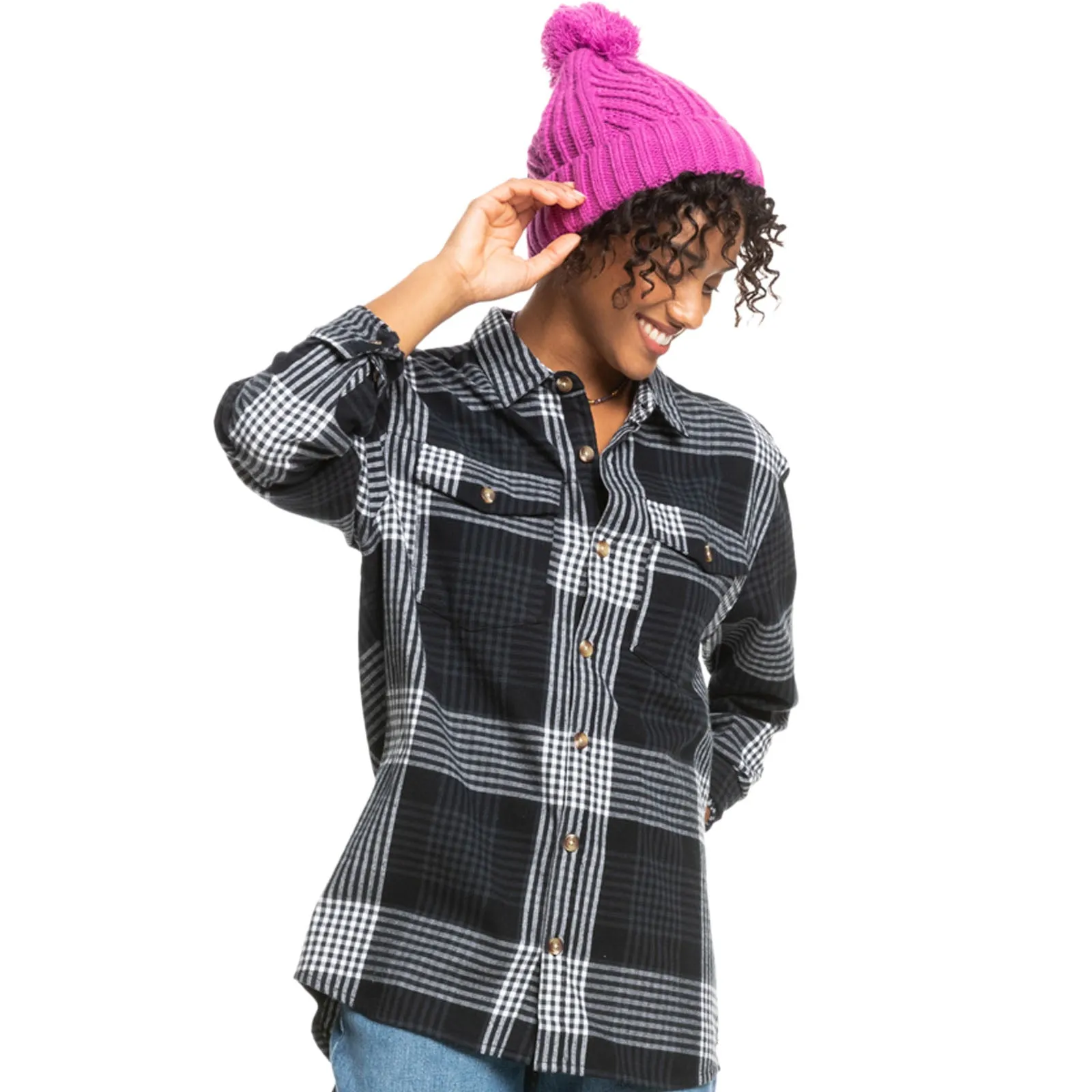 Roxy Womens Cosy Sundown Knitted Bobble Hat