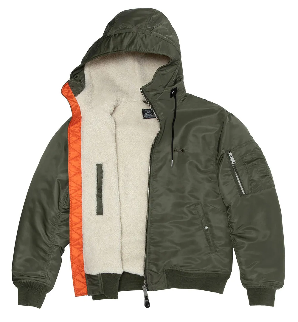 SCHOTT B19RS HOODED BOMBER JACKET Silvermans