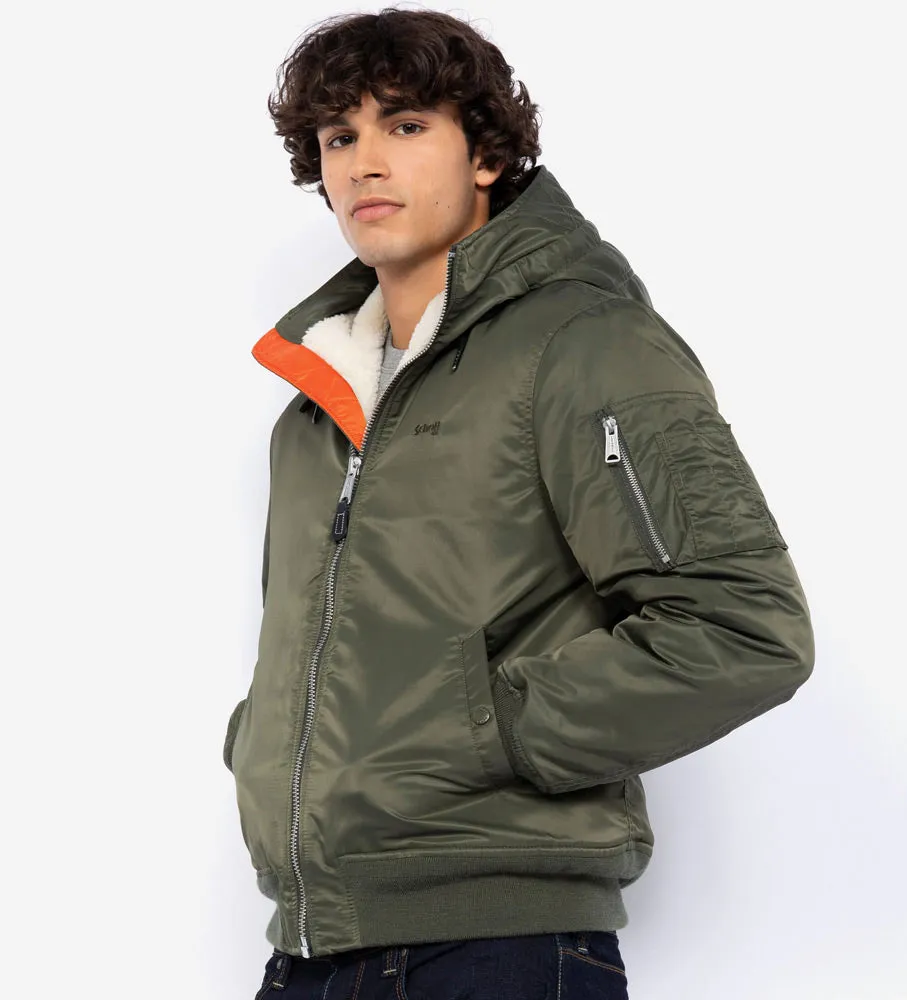 SCHOTT B19RS HOODED BOMBER JACKET Silvermans