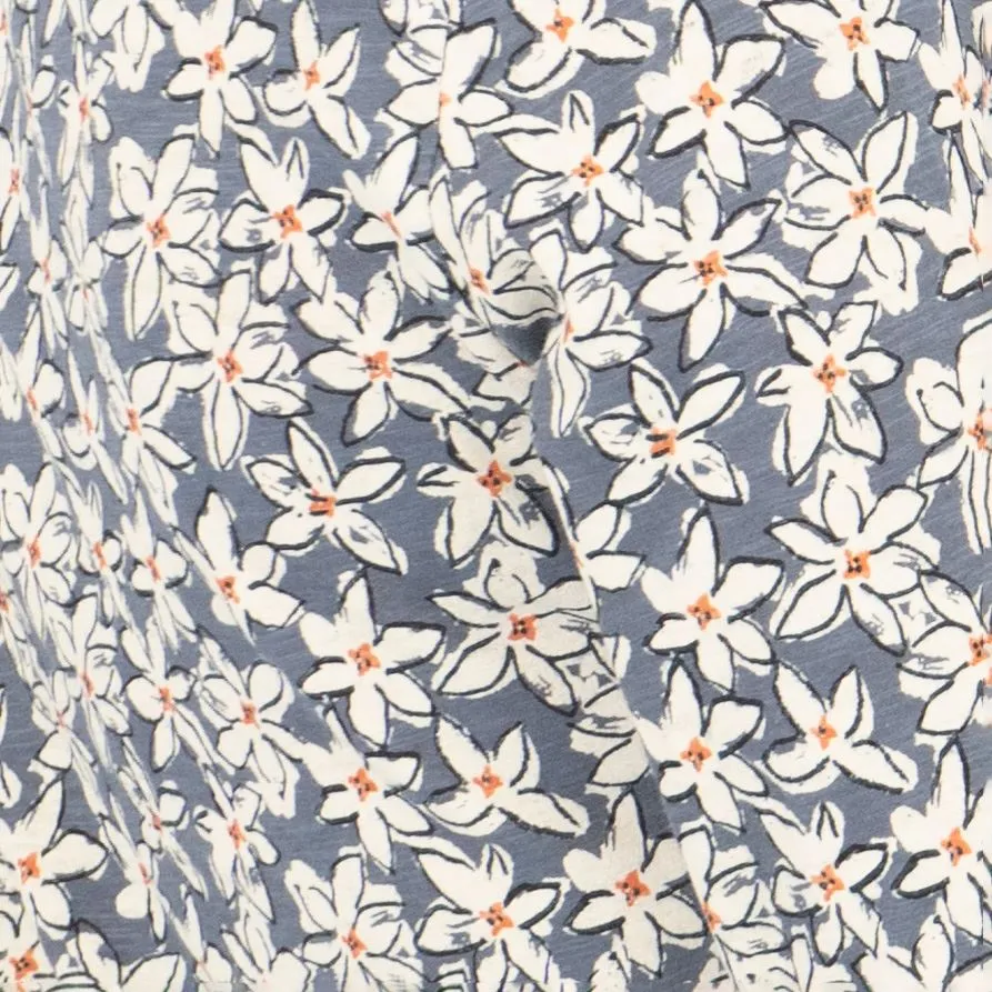 Seasalt Castor 3/4 Sleeves Grey Star Flower Organic Cotton Tops